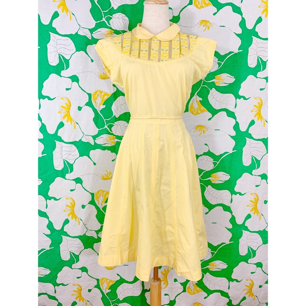 Vintage 1950s Floral Dress Set W Matching Shoes